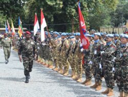 Membanggakan!! Satgas Kizi TNI Konga Minusca XXXVII-K, Kibarkan Bendera Indonesia Dalam Perayaan Hari Kemerdekaan Afrika Tengah