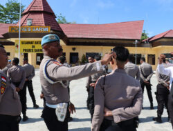 Usai Apel Pagi, Personel Polres Sarmi Jalani Pemeriksaan Disiplin dan Kendaraan