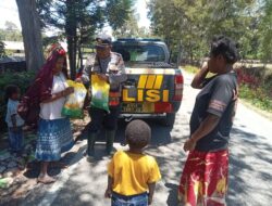 Polsek Asologaima Gelar Gerakan Pangan Murah di Distrik Asologaima , Stok Beras Habis Terjual