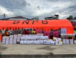 Polresta Jayapura Kota Salurkan Bantuan kepada Korban Kebakaran di Dok V Bawah