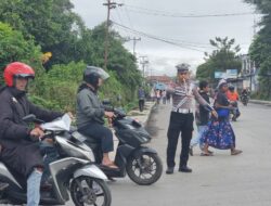 Satlantas Polres Jayawijaya Gelar Strong Point Pagi, Tegakkan Tertib Lalu Lintas