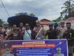 Sat Lantas Polres Sarmi Gelar Binluh Ops Zebra Cartenz 2025 kepada Komunitas Angkutan Pedesaan di Pasar Sentral Mararena
