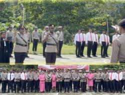 Kapolres Mamberamo Raya Pimpin Langsung Pelaksanaan Upacara Pengukuhan dan Penyerahan Jabatan di Polres Mamberamo Raya