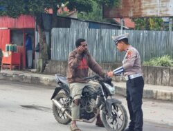 Satlantas Polres Jayawijaya Gelar Strong Point Pagi di Sejumlah Titik Rawan Kemacetan