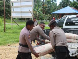 Bakti Sosial Natal, Polres Sarmi Bantu Pembangunan Gereja Sementara di kampung Bagaiserwar