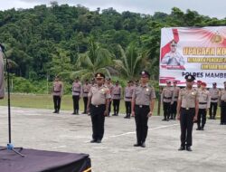 Pelaksanaan Upacara Korps Raport Perwira dan Bintara di Polres Mamberamo Raya
