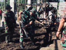 Danramil 1310-01/Bitung Turun Tangan Lakukan Perataan Tanah Pembangunan Gerai KDMP Manembo Nembo Atas