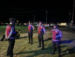 Personel Pos Shelter Sat Samapta Polres Sarmi Laksanakan Patroli Malam di Pasar Sentral Mararena