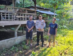 Kembali Lagi Bhabin Kelurahan Mararena Sambangi peternak Kambing