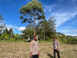 Polsek Asologaima Lakukan Pengecekan Lahan Program Ketahanan Pangan di Kampung Kimbim