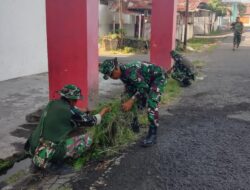 Wujud Nyata Gerakan Indonesia Asri, Personel Kodim 1310/Bitung dan Yonif TP 916/BS Kerja Bakti Bersih Lingkungan dan Fasilitas Umum