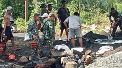 Sinergi TNI, Masyarakat, dan Pekerja, Gotong Royong Bangun Jembatan Beton Atasi Kesulitan Warga Girian Indah