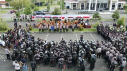 Simulasi Latihan Sispamkota  Antisipasi Penanganan Unjuk Rasa  di Wilayah Hukum Polda Papua Barat