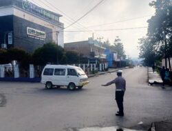 Satlantas Polres Jayawijaya Laksanakan Strong Point Pagi, Wujudkan Kamseltibcar Lantas