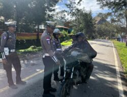 Sat Lantas Polres Lanny Jaya Gelar Strong Point Pagi, Arus Lalu Lintas Lancar