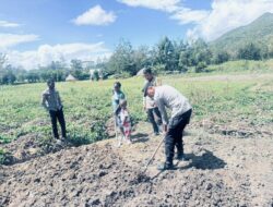 Polsek Bolakme Laksanakan Pembersihan Lahan Program Ketahanan Pangan