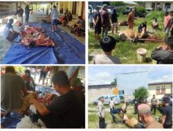 Pelaksanaan Sholat Idul Adha Dan Pemotongan Hewan Kurban di Lingkungan Polres Jayawijaya