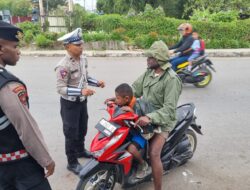 Satlantas Polres Jayawijaya laksanakan strong point pagi, arus lalu lintas berjalan tertib