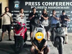 Tim URC (Unit Reaksi Cepat) Polresta Manokwari Berhasil Ringkus Residivis Spesialis Curanmor dan 3 unit Kendaraan Motor Diamankan 
