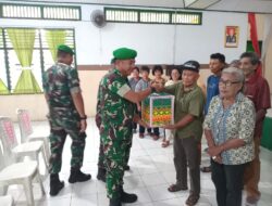 Penyerahan Bantuan Sembako kepada Masyarakat Yang Kurang Mampu di Kodim 1310/Bitung, Wujud Kepedulian di Minggu Penuh Kasih