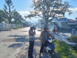 Wujudkan Keamanan dan Ketertiban Berlalu Lintas, Satlantas Polres Jayawijaya Gelar Strong Point Pagi