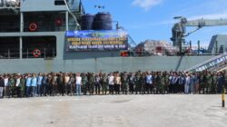 Dandim 1310/Bitung sebagai Danup Pada Upacara Pemberangkatan Karya Bakti Skala Besar Kodam XIII/Merdeka TA 2026 ke Kepulauan Talaud dan Sangihe