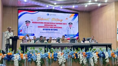 Sinergi TNI, Pemerintah Daerah dan Mahasiswa, Kasdim 1310/Bitung Hadiri Penerimaan Mahasiswa KKT Unsrat Manado di Kota Bitung