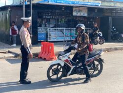 Satlantas Polres Jayawijaya Laksanakan Strong Point Pagi, Wujudkan Kelancaran Lalu Lintas dan keselamatan Masyarakat