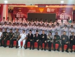 Sebagai Bentuk Dukungan dalam Menyukseskan Upacara HUT ke-81 Kemerdekaan RI, Kasdim 1310/Bitung Hadiri Pengukuhan Paskibraka Kabupaten Minahasa Utara Tahun 2026