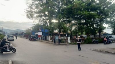 Satlantas Polres Jayawijaya Laksanakan Strong Point Pagi, Jaga Keselamatan Pengguna Jalan