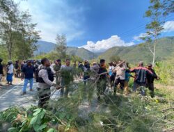 Respons Cepat Polsek Kurulu, Pemalangan Jalan Trans Papua Berhasil Dibuka