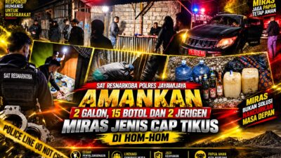 Sat Resnarkoba Polres Jayawijaya Amankan 2 Galon, 15 Botol Dan 2 Jerigen Miras Jenis Cap Tikus di Hom-hom