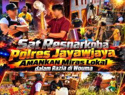 Sat Resnarkoba Polres Jayawijaya Amankan Miras Lokal dalam Razia di Wouma