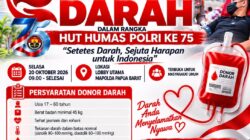 Jelang HUT Humas Polri Ke-75, Bidhumas Polda Papua Barat Gelar Bakti Kesehatan Donor Darah dan Pemeriksaan Mata Gratis
