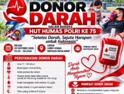 Jelang HUT Humas Polri Ke-75, Bidhumas Polda Papua Barat Gelar Bakti Kesehatan Donor Darah dan Pemeriksaan Mata Gratis
