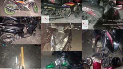 Patroli Malam Sat Reskrim Polres Jayawijaya Temukan Sejumlah Sepeda Motor dan Senjata Tajam di Wamena